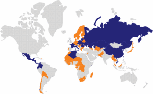 Mapa con presencia global en mas de 80 países